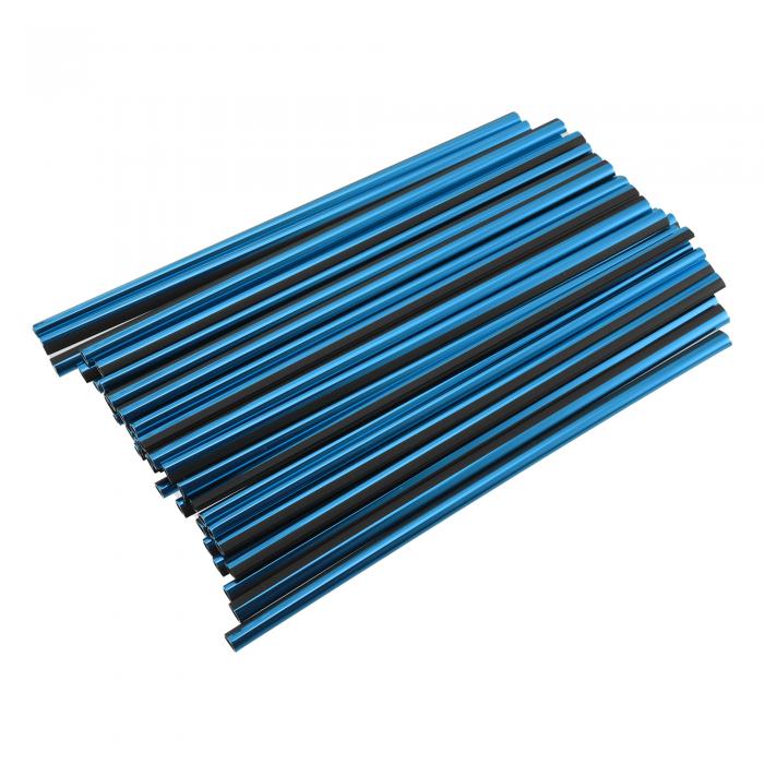 Motoforti カーベントアウトレットトリム 車内アクセサリー エアコン吹き出し口トリム 装飾ストリップ PVC ユニバーサル メッキブルー 40個