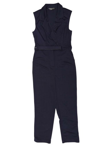 Allegra K レディース ジャンプスーツ セットアップ ノースリーブ ロングパンツ ワイドレッグ ベルト付き 無地 Vネック ダークブルー L Allegra K レディース ジャンプスーツ セットアップ ノースリーブ ロングパンツ ワイドレッグ ベルト付き 無地 Vネック ダークブルー L