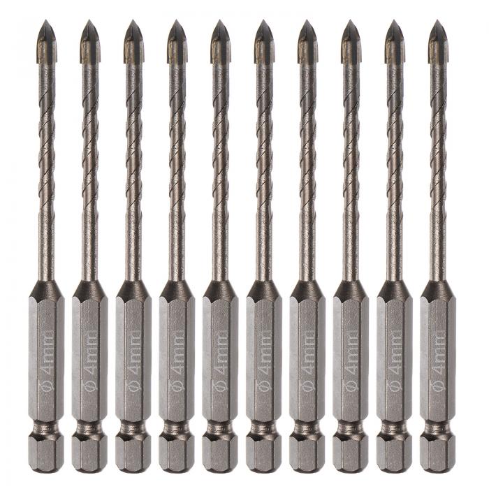 uxcell チタニウムコートドリルビットセット セラミック タイル用 ミラー グラス ブリック プラスチック用 6mm六角シャンク 4mmコンクリートビット ...