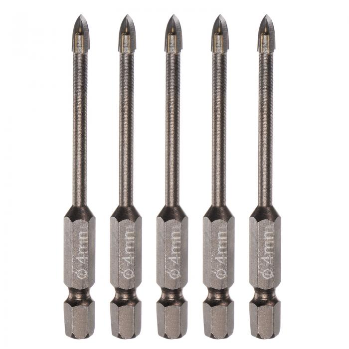 uxcell チタニウムコートドリルビットセット セラミック タイル用 ミラー グラス ブリック プラスチック用 6mm六角シャンク 4mmコンクリートビット ...