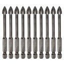 uxcell チタニウムコートドリルビットセット セラミック タイル用 ミラー グラス ブリック プラスチック用 6mm六角シャンク 7mmコンクリートビット ...