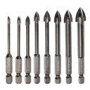 uxcell チタニウムコートドリルビットセット セラミック タイル用 ミラー グラス ブリック プラスチック用 6mm六角シャンク 3 mm-12mmコンクリ...