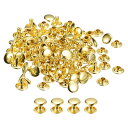 uxcell レザーリベット 9 mm ダブルキャップリベット 8 mm高さ 金属スタッドリベット レザークラフト修理 DIY 財布 ベルト バッグ 靴用 ゴー...