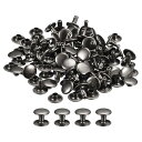 uxcell レザーリベット 9 mm ダブルキャップリベット 8 mm高さ 金属スタッドリベット レザークラフト修理 DIY 財布 ベルト バッグ 靴用 ガン...