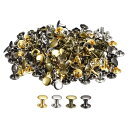 uxcell レザーリベット 8 mm ダブルキャップリベット 8 mm高さ 金属スタッドリベット レザークラフト修理 DIY 財布 ベルト バッグ 靴用 4カ...
