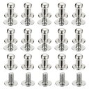 uxcell スタッドリベットネジバック ボールヘッド 4 mm 丸頭 ボタンニップルリベット DIY レザー 工芸品 ハンドバッグ ベルト用 シルバートーン 15個