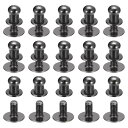 uxcell スタッドリベットネジバック ボールヘッド 5 mm 丸頭 ボタンニップルリベット DIY レザー 工芸品 ハンドバッグ ベルト用 メタリックブラッ...