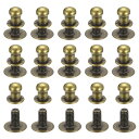 uxcell スタッドリベットネジバック ボールヘッド 5 mm 丸頭 ボタンニップルリベット DIY レザー 工芸品 ハンドバッグ ベルト用 ブロンズトーン ...