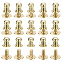 uxcell スタッドリベットネジバック ボールヘッド 5 mm 丸頭 ボタンニップルリベット DIY レザー 工芸品 ハンドバッグ ベルト用 ライトゴールド ...