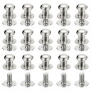uxcell スタッドリベットネジバック ボールヘッド 6 mm 丸頭 ボタンニップルリベット DIY レザー 工芸品 ハンドバッグ ベルト用 シルバートーン ...