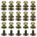 uxcell スタッドリベットネジバック ボールヘッド 6 mm 丸頭 ボタンニップルリベット DIY レザー 工芸品 ハンドバッグ ベルト用 ブロンズトーン ...