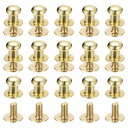 uxcell スタッドリベットネジバック ボールヘッド 6 mm 丸頭 ボタンニップルリベット DIY レザー 工芸品 ハンドバッグ ベルト用 ライトゴールド ...