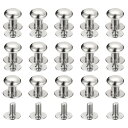 uxcell スタッドリベットネジバック ボールヘッド 8 mm 丸頭 ボタンニップルリベット DIY レザー 工芸品 ハンドバッグ ベルト用 シルバートーン ...