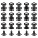 uxcell スタッドリベットネジバック ボールヘッド 8 mm 丸頭 ボタンニップルリベット DIY レザー 工芸品 ハンドバッグ ベルト用 メタリックブラック 15個