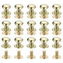 uxcell スタッドリベットネジバック ボールヘッド 8 mm 丸頭 ボタンニップルリベット DIY レザー 工芸品 ハンドバッグ ベルト用 ライトゴールド ...