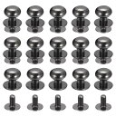 uxcell スタッドリベットネジバック ボールヘッド 9 mm 丸頭 ボタンニップルリベット DIY レザー 工芸品 ハンドバッグ ベルト用 メタリックブラッ...