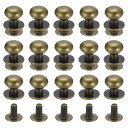 uxcell スタッドリベットネジバック ボールヘッド 9 mm 丸頭 ボタンニップルリベット DIY レザー 工芸品 ハンドバッグ ベルト用 ブロンズトーン ...