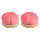 uxcell 木製ベース針 糸巻き 和風 ピンクッション 丸ピン クッション持針器 縫製 キルティング 裁縫 DIY工芸用 スイカレッド 2個