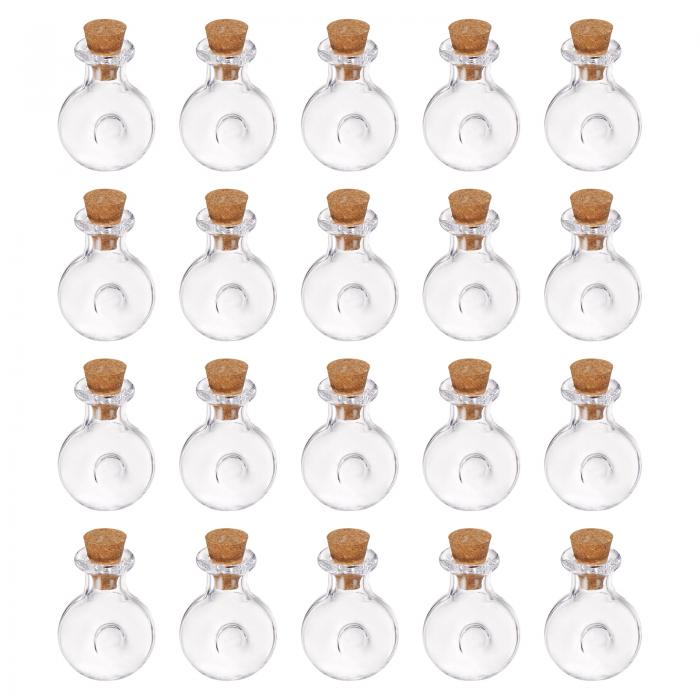 uxcell コルクボトル ガラスボトル 香水ボトル ミニ コルクストッパー付 XO形 DIYクラフトパーティー装飾用 クリア 20個