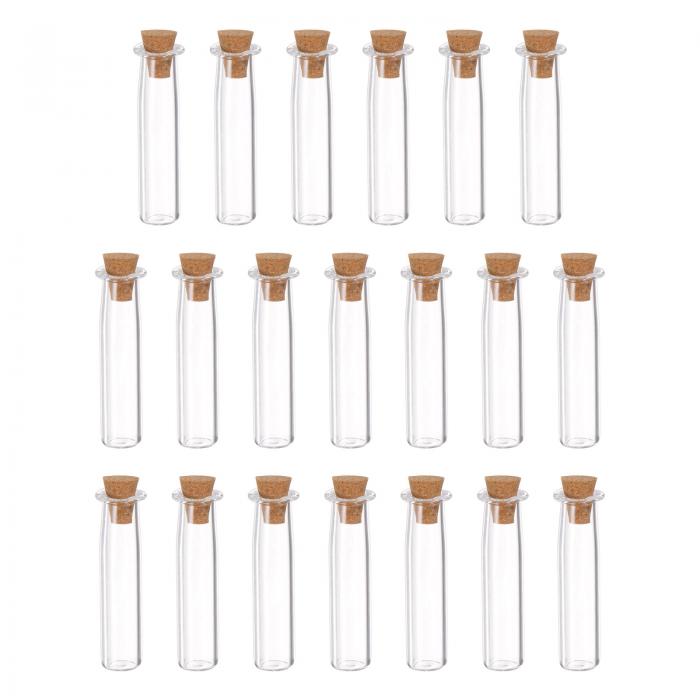 uxcell 香水ボトル メッセージボトル サンプルボトル ミニ コルクストッパー付 長い形 DIYクラフトパーティー装飾用 クリア 20個