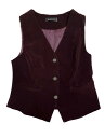 Allegra K チョッキ ビジネス スーツ スチーム パンク ボタンダウン ビンテージ レディース ブルゴーニュ M(4)