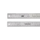 uxcell ステンレス定規 滑り止め裏地付き 15 cm 45 cm インチおよびメトリック 金属定規 2個