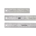 uxcell ステンレス定規 滑り止め裏地付き 15 cm 30 cm 45 cm インチおよびメトリック 金属定規 3個