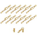 uxcell レザーコードエンドキャップ 3 mm ロブスタークロークラスプ付き バ レ ルターミネーター DIY レザー ブレスレット作り用 ライトゴールド 20セット