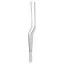 uxcell オフセットピンセットトング 16 cm ステンレス鋼 キッチン調理用 精密鋸歯状チップピンセット ガーデニング装飾用 メッキ