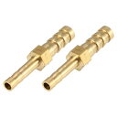 X AUTOHAUX 直管有刺鉄管継手 真鍮ホース継手コネクタ ストレート形状ホースバーブ 6mm - 4mm 2個(2)