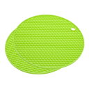 uxcell シリコントリベットマット ラウンドホットパン パッドホットポットホルダー 耐熱性 ハニカムドライイングマット キッチンカウンターテーブル用 グリー...