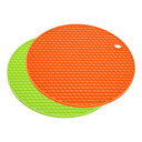 uxcell シリコントリベットマット ラウンドホットパン パッドホットポットホルダー 耐熱性 ハニカムドライイングマット キッチンカウンターテーブル用 オレン...