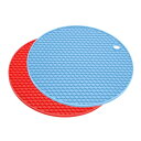 uxcell シリコントリベットマット ラウンドホットパン パッドホットポットホルダー 耐熱性 ハニカムドライイングマット キッチンカウンターテーブル用 ライト...