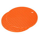 uxcell シリコントリベットマット ラウンドホットパン パッドホットポットホルダー 耐熱性 ドライイングマット キッチンカウンターテーブル用 オレンジ 2個...