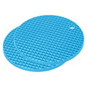 uxcell シリコントリベットマット ラウンドホットパン パッドホットポットホルダー 耐熱性 ドライイングマット キッチンカウンターテーブル用 ブルー 2個入り