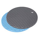 uxcell シリコントリベットマット ラウンドホットパン パッドホットポットホルダー 耐熱性 ドライイングマット キッチンカウンターテーブル用 ライトブルー ...