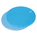 uxcell シリコントリベットマット ラウンドホットパン パッドホットポットホルダー 耐熱性 ドライイングマット キッチンカウンターテーブル用 ライトブルー ...