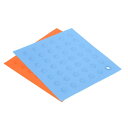 uxcell シリコントリベットマット スクエアホットパン パッドホットポットホルダー 耐熱性 食器乾燥機用マット キッチンカウンターテーブル用 オレンジ ライ...