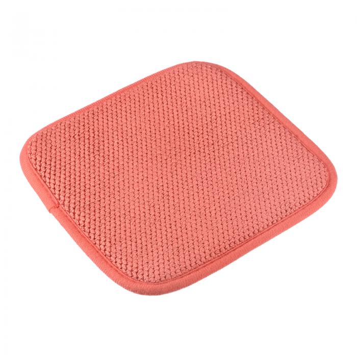 uxcell 食器乾燥用マット マイクロファイバー 食器棚マット 大皿用水切りマット 吸水性 食器乾燥パッド キッチンカウンター用 20cm x 20cm レッド