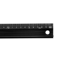 uxcell メタル定規 80 cm メートル法定規メジャー アルミニウム合金 アンチスリップ保護定規 直切り定規 測定器 吊り穴付き 切断測定用 ブラック