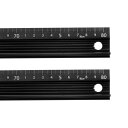 uxcell メタル定規 80 cm メートル法定規メジャー アルミニウム合金 アンチスリップ保護定規 直切り定規 測定器 吊り穴付き 切断測定用 ブラック 2個