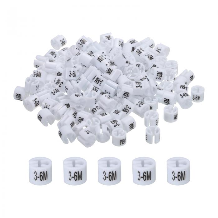 uxcell 洋服ハンガーマーカー 色付きハンガーサイザーガーメントマーカータグ 3-6M ホワイト 150個