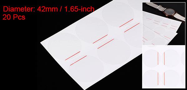 uxcell 腕時計バックカバー 時計バック保護フィルム 時計ケースプロテクター レッドライン PE 時計用裏蓋保護具 42mm 20枚入り