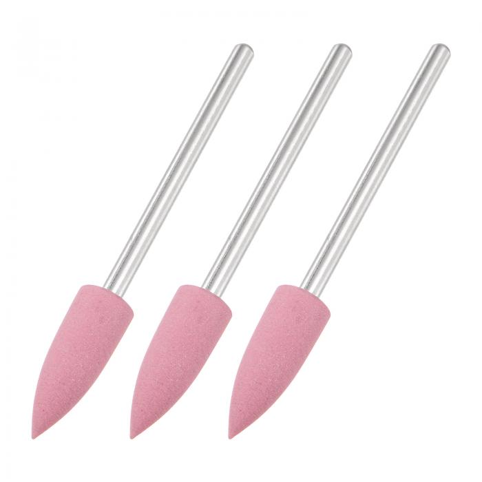 uxcell 取り付け研削ポイントストーンヘッド シャンク直径2.35mm ヘッド直径6mm 砥石研磨ヘッド 研磨ヘッド ばり取り研磨用 180グリット 3個入り(4)