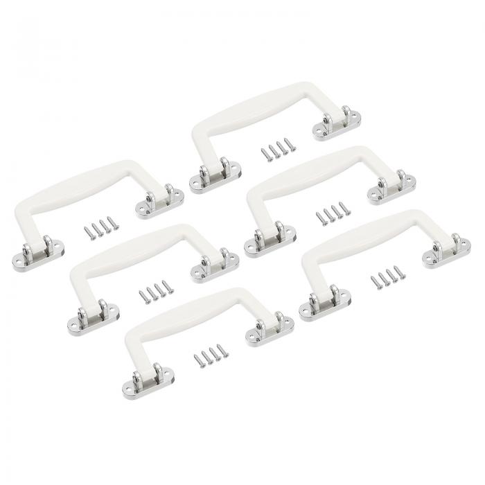 uxcell スーツケースハンドル 130mm プラスチック プルハンドル スーツケース 取替え ハンドル ネジ付き スーツケース ツールボックス ホワイト 6個入り