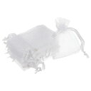 uxcell オーガンジバッグ オーガンジ透明ネットバッグ 10cm x 12cm ドローストリング ポーチ 透明 メッシュバッグ ギフト ジュエリー ウェディング パーティー クリスマス キャンディー ホワイト 50個入り
