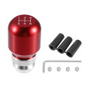 X AUTOHAUX シフトノブ ギアシフトノブ 車用 調節可能 アルミニウム合金 シフトスティックノブ 5速 ユニバーサル レッド ほとんどのマニュアル車用 ...