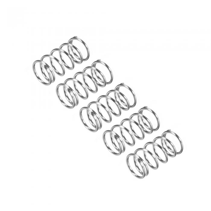 uxcell 圧縮ばね 304ステンレス鋼 5mm OD ワイヤ直径0.6mm 総高さ10mm シルバートーン 5個入り