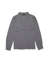 Allegra K シフォンブラウス シャツ Vネック ワーク オフィス ボタンアップ エレガント レディース グレー XS