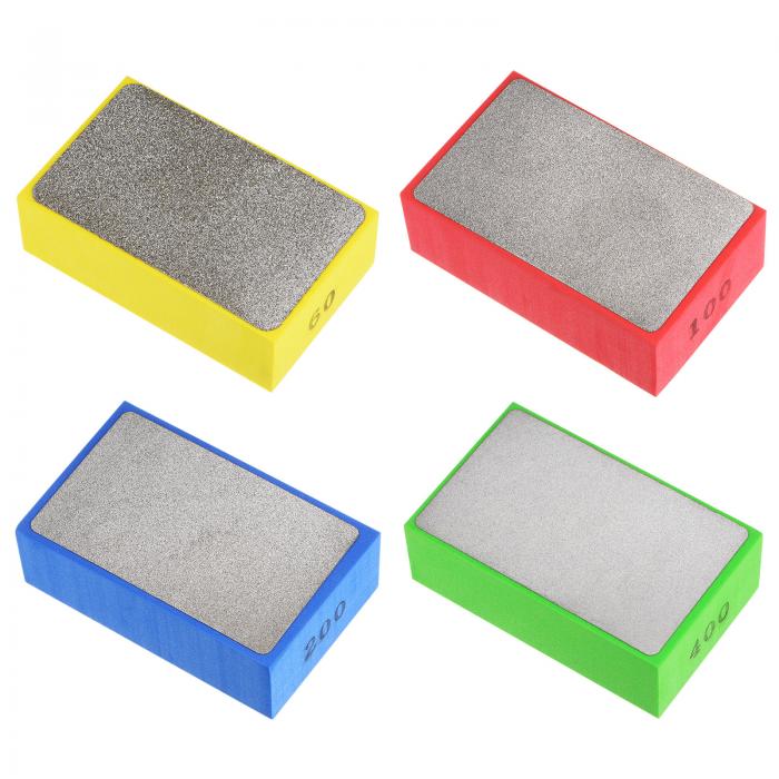uxcell ダイヤモンド研磨パッドセット 60# 100# 200# 400# グリット サンドブロック セラミック ガラス..